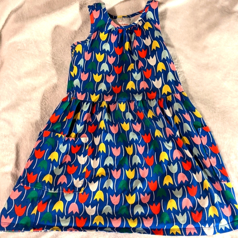 Hanna Andersson sleeveless floral summer dress Size 6-7